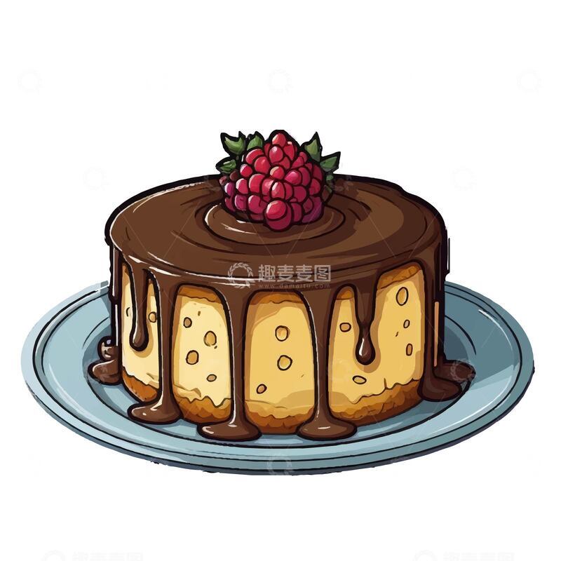 源文件下载【趣麦麦图】复古巧克力蛋糕