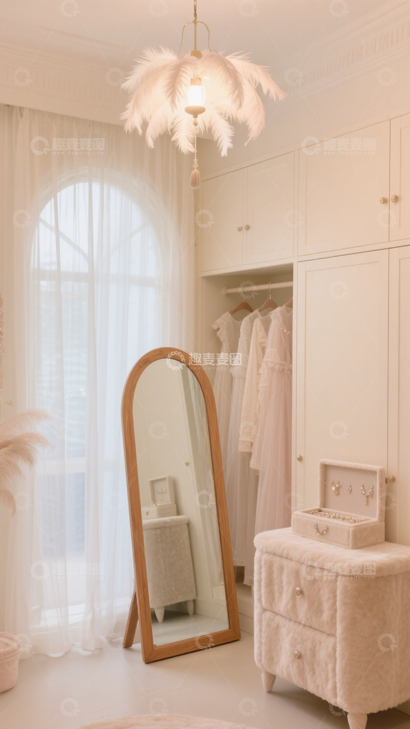 高清大图下载【趣麦麦图】粉色系公主风衣帽间