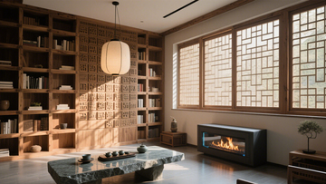 新中式木质书架书房