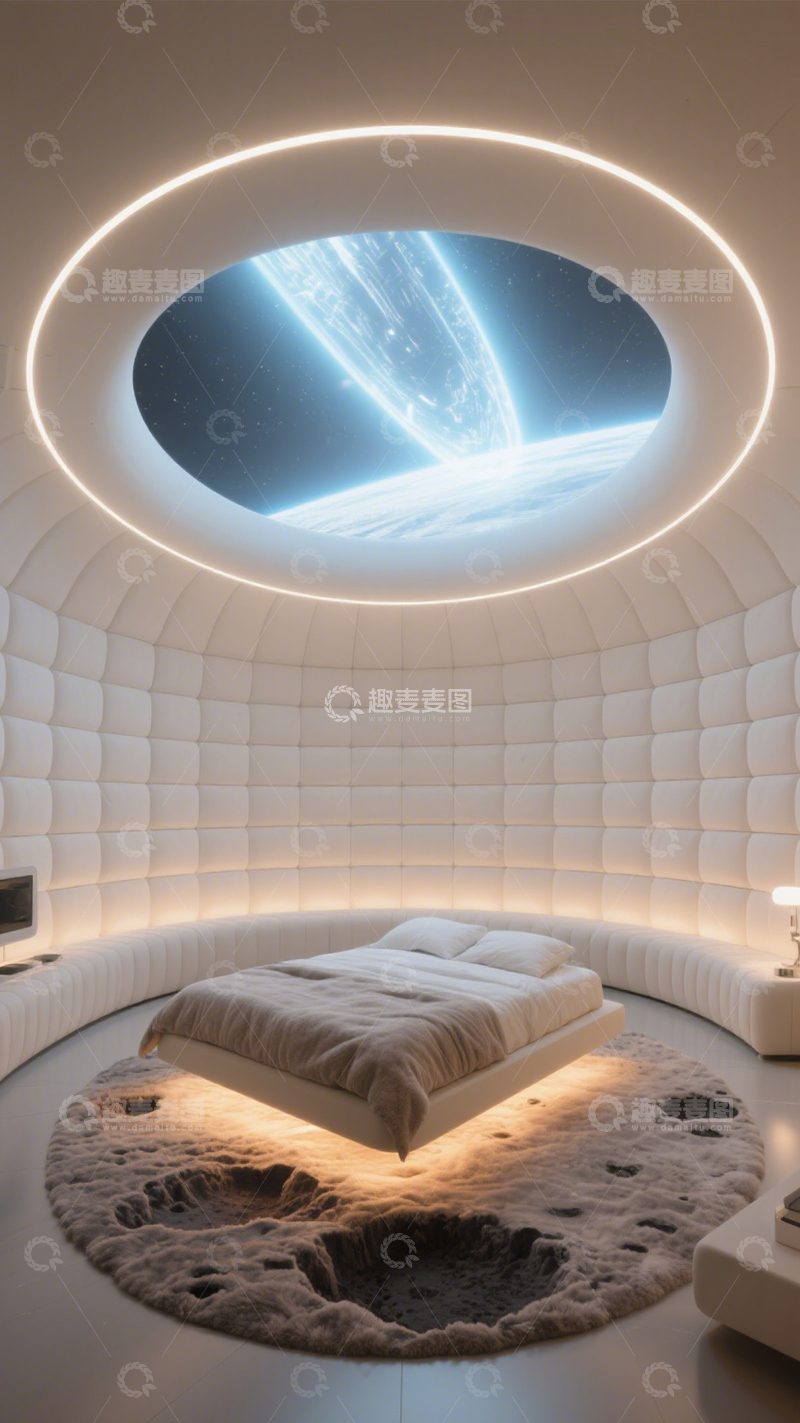 高清大图下载【趣麦麦图】宇宙景观太空舱卧室3