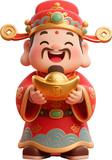 卡通立体财神