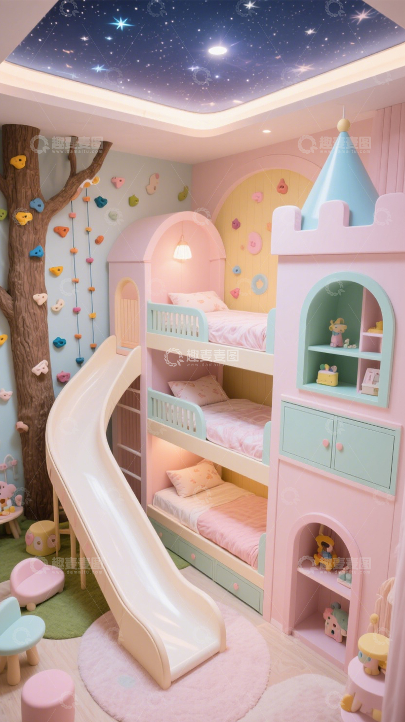 高清大图下载【趣麦麦图】童话城堡儿童房1