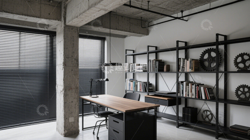 高清大图下载【趣麦麦图】工业风水泥柱办公空间3