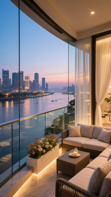 江景弧形玻璃露台3