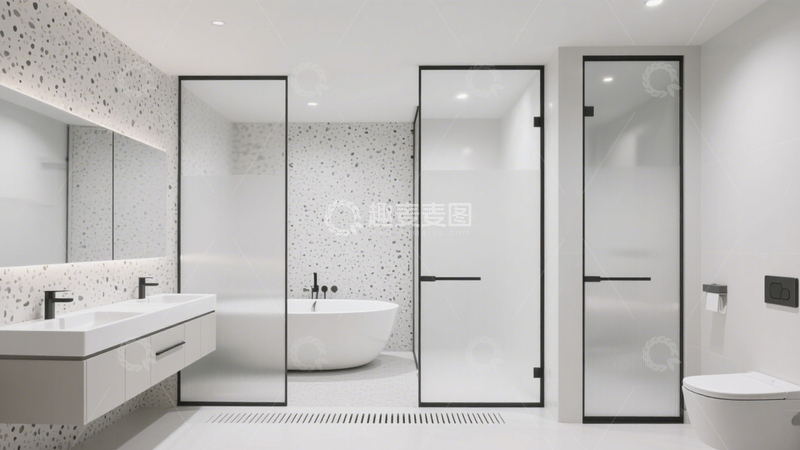 高清大图下载【趣麦麦图】极简水磨石浴室空间3