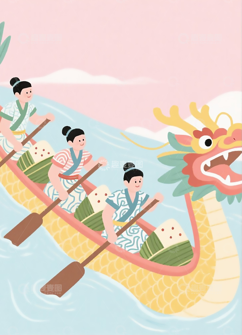 高清大图下载【趣麦麦图】端午插画高清1