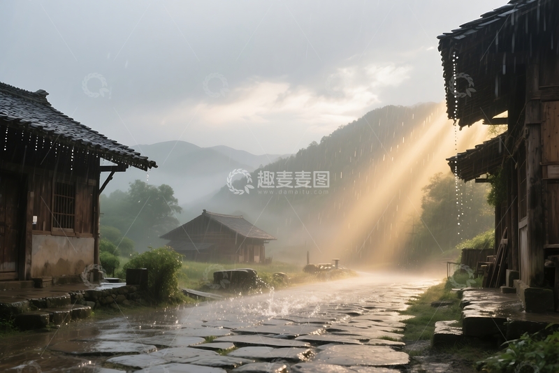 高清大图下载【趣麦麦图】谷雨雨水节气风景 