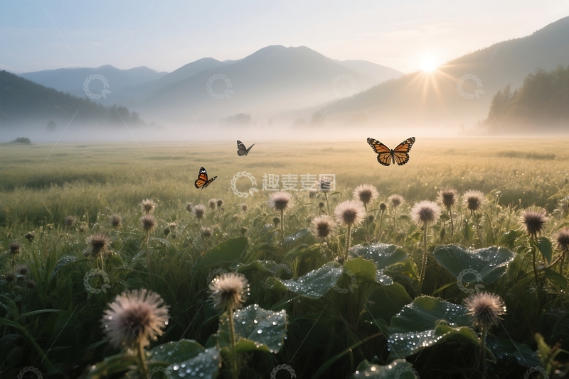 高清大图下载【趣麦麦图】被牛蒡覆盖的田野 