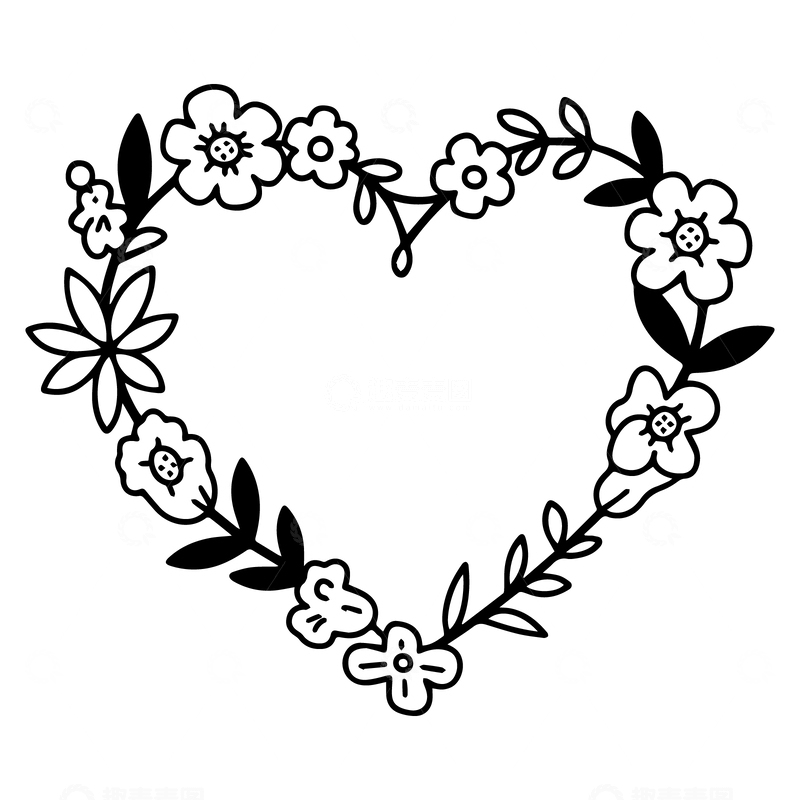 源文件下载【趣麦麦图】黑白线稿花边装饰框