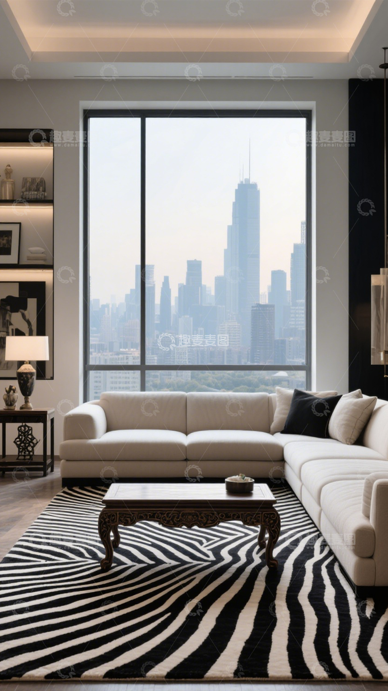 高清大图下载【趣麦麦图】都市全景窗观景客厅1