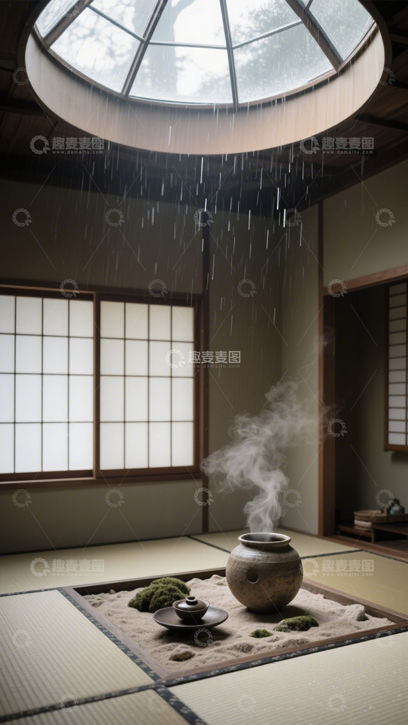 高清大图下载【趣麦麦图】日式禅意天窗茶室3