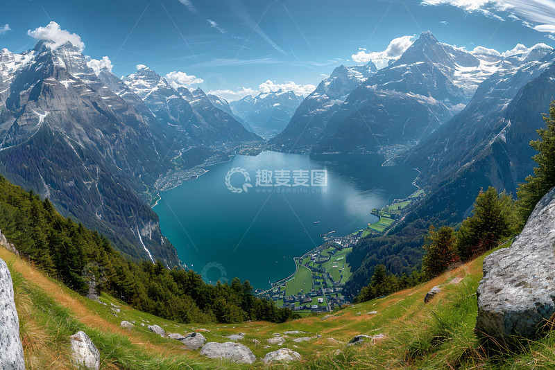 高清大图下载【趣麦麦图】震撼的鸟瞰湖景 