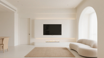 奶油风弧形门洞客厅2