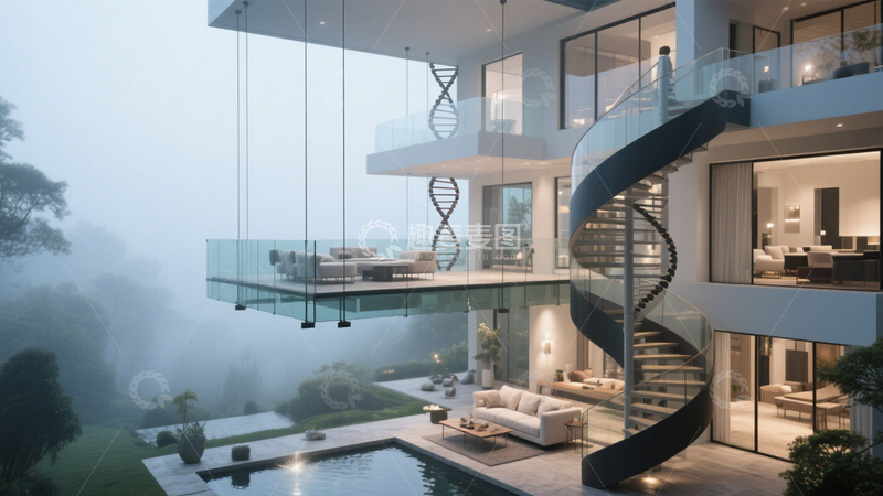 高清大图下载【趣麦麦图】现代玻璃墙别墅3