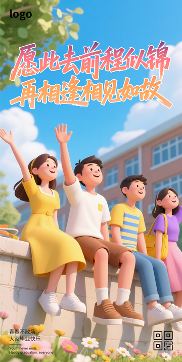 毕业季卡通海报23