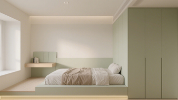 清新奶油风悬浮卧室2