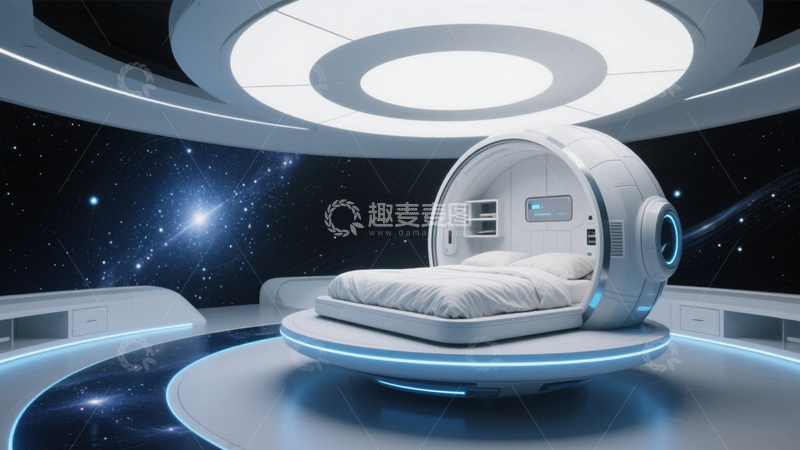 高清大图下载【趣麦麦图】未来感太空舱卧室4