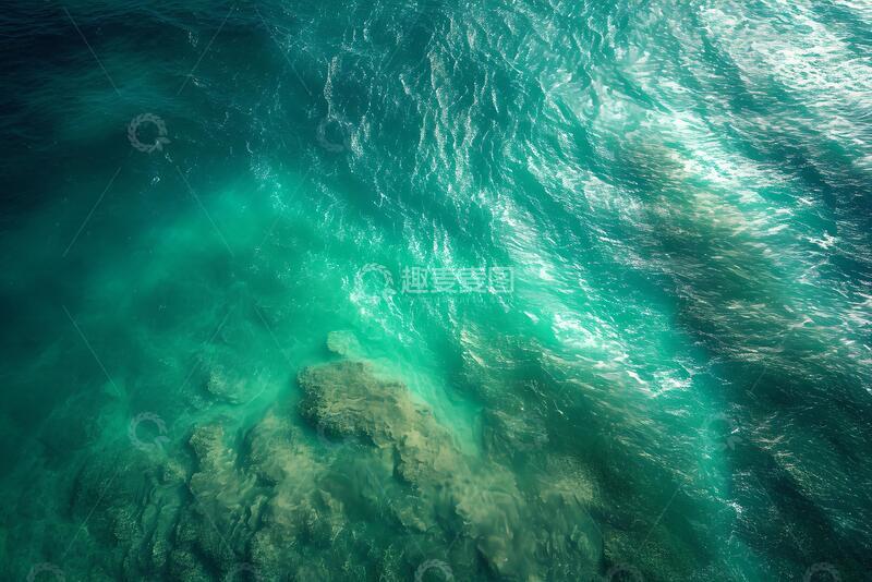 高清大图下载【趣麦麦图】俯瞰碧绿的大海1