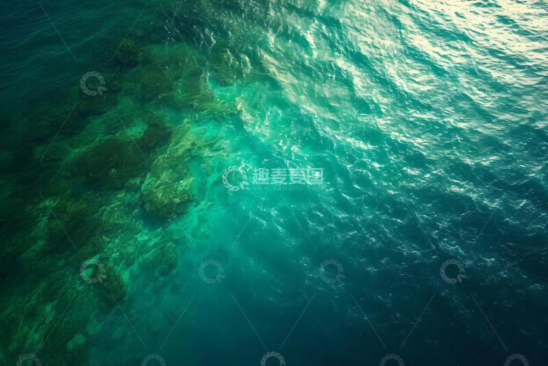 高清大图下载【趣麦麦图】俯瞰碧绿的大海2