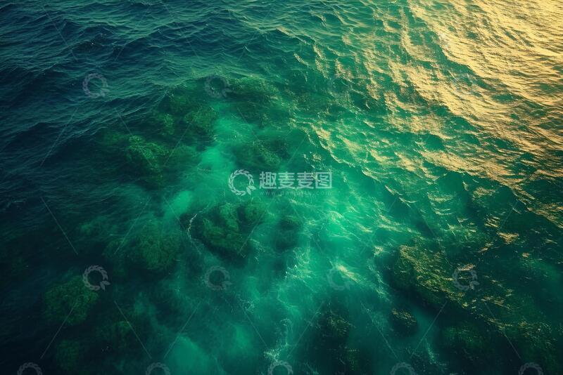 高清大图下载【趣麦麦图】俯瞰碧绿的大海