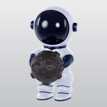 宇航员3D插图blend模型图标海报素材2