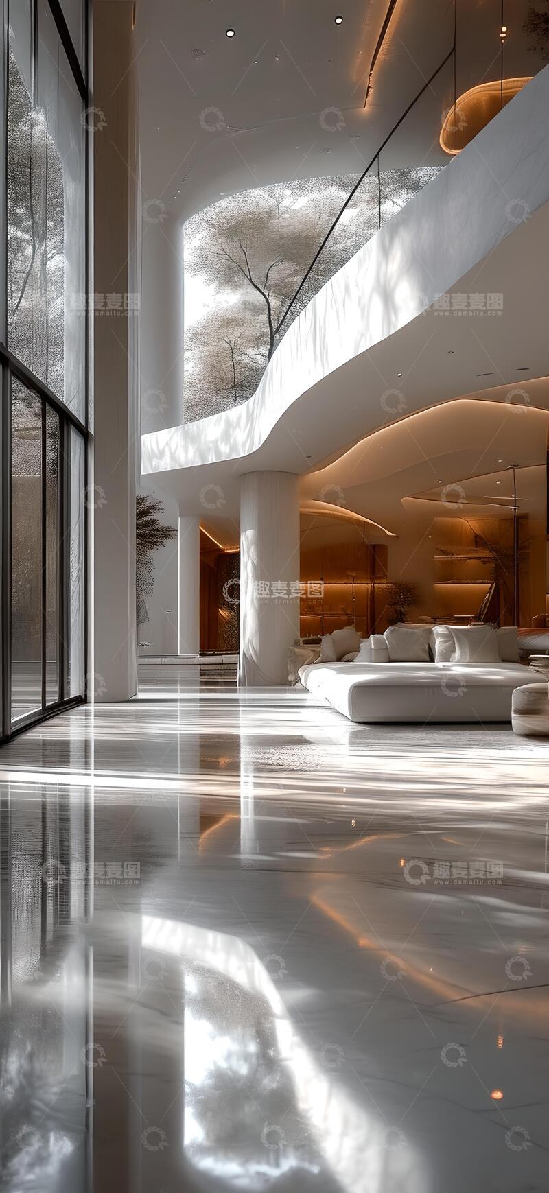 高清大图下载【趣麦麦图】白色干净简约室内空间1