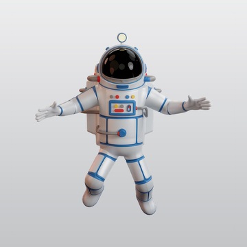 宇航员3D插图blend模型图标海报素材3