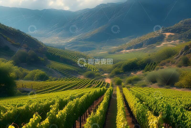 高清大图下载【趣麦麦图】山谷的葡萄园2