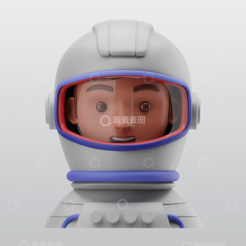 源文件下载【趣麦麦图】宇航员3D图标blend模型图标海报素材3
