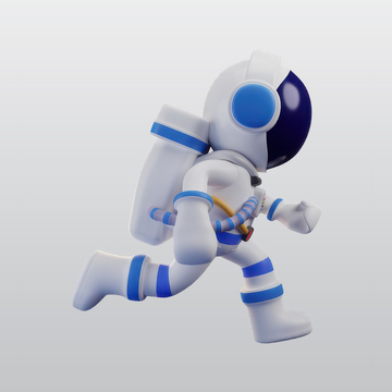 宇航员奔跑3D插图blend模型图标海报1