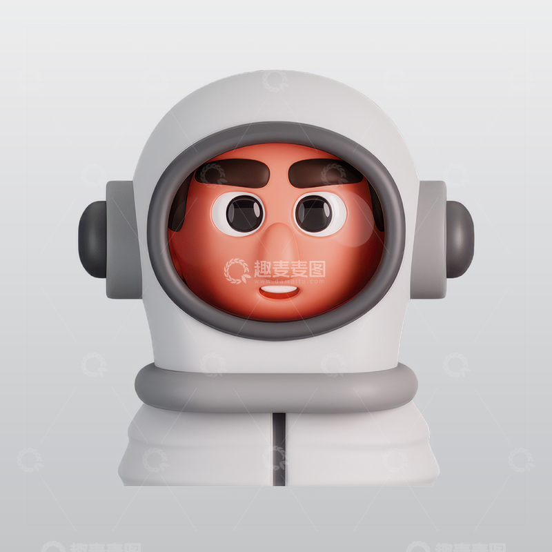 源文件下载【趣麦麦图】宇航员3D图标blend模型图标海报素材26
