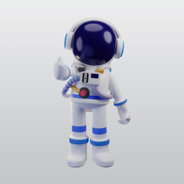 宇航员展示竖起大拇指插图blend模型