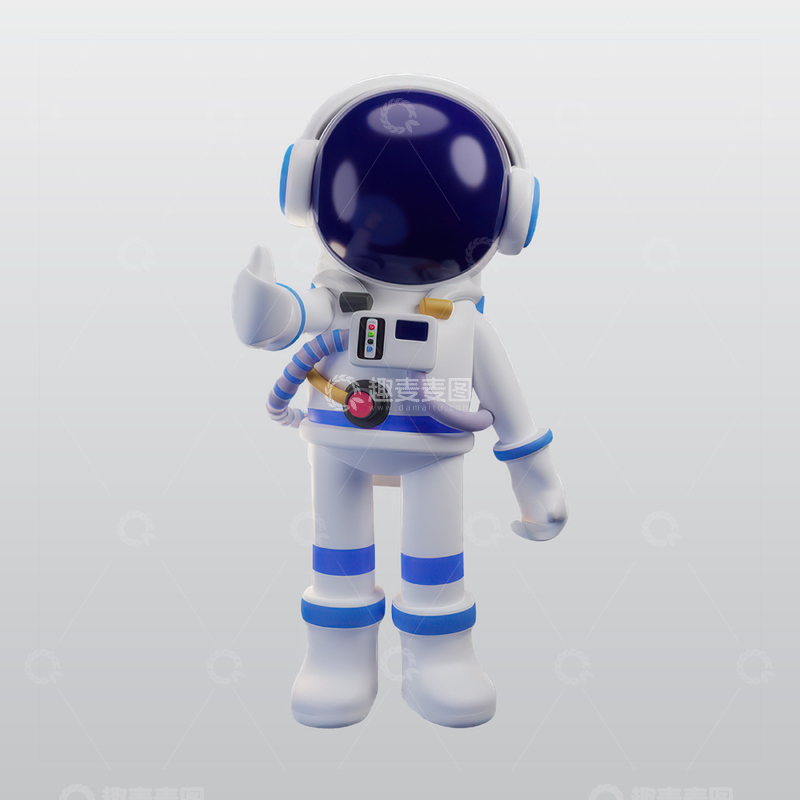 源文件下载【趣麦麦图】宇航员展示竖起大拇指插图blend模型