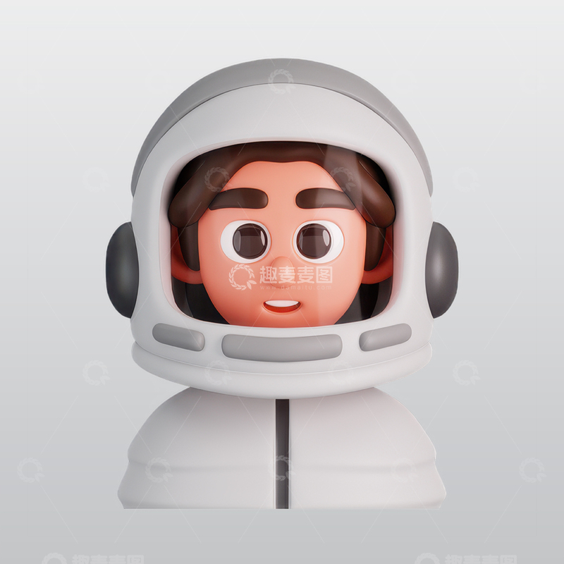 源文件下载【趣麦麦图】宇航员3D图标blend模型图标海报素材25