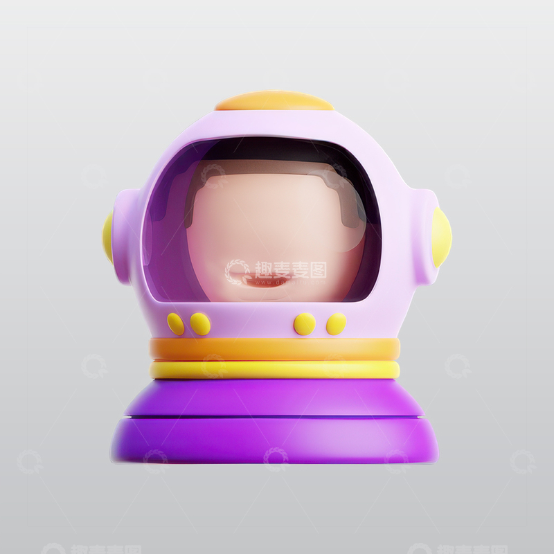 源文件下载【趣麦麦图】宇航员3D图标blend模型图标海报素材23