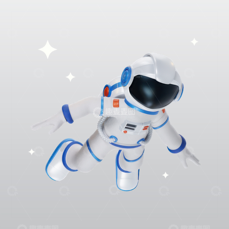 源文件下载【趣麦麦图】宇航员飞行在空间3Dblend模型素材1