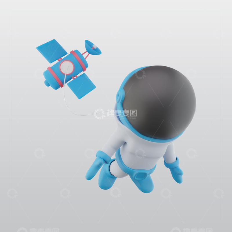源文件下载【趣麦麦图】宇航员3D图标blend模型图标海报素材37