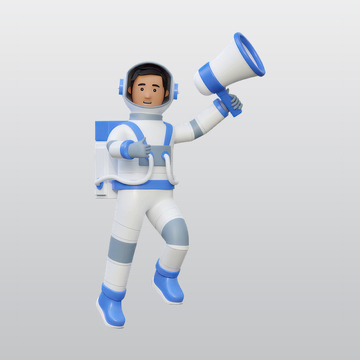 宇航员手持扩音器3D插图blend模型1