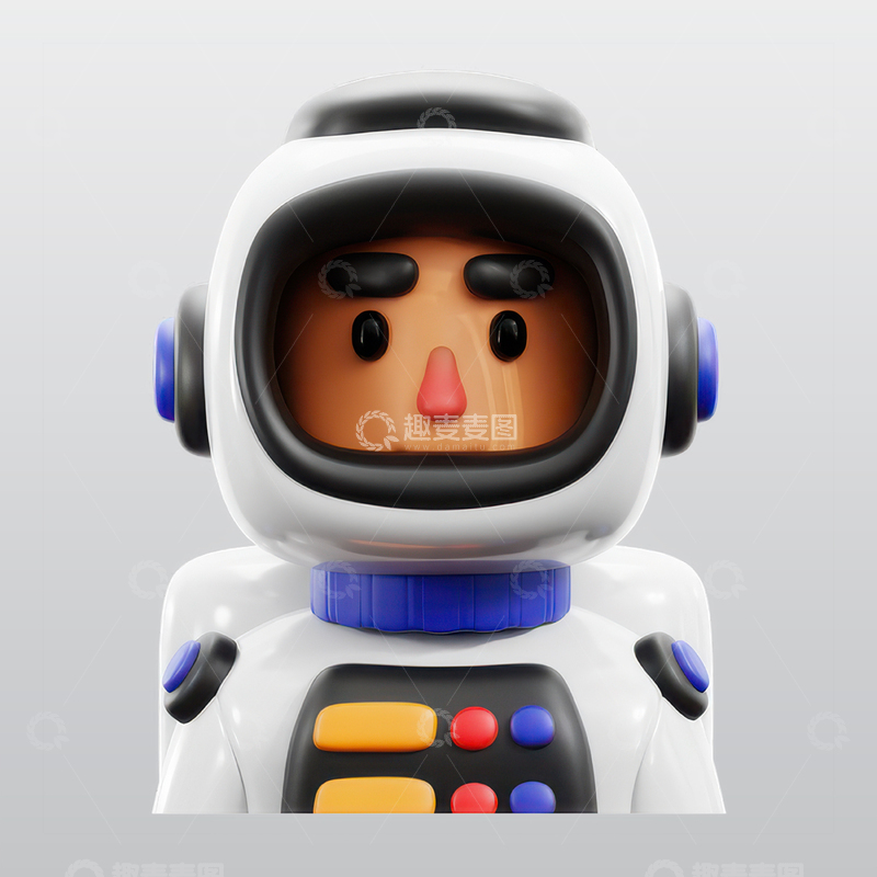 源文件下载【趣麦麦图】宇航员3D图标blend模型图标海报素材32