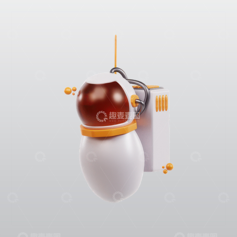 源文件下载【趣麦麦图】宇航员3D图标blend模型图标海报素材13