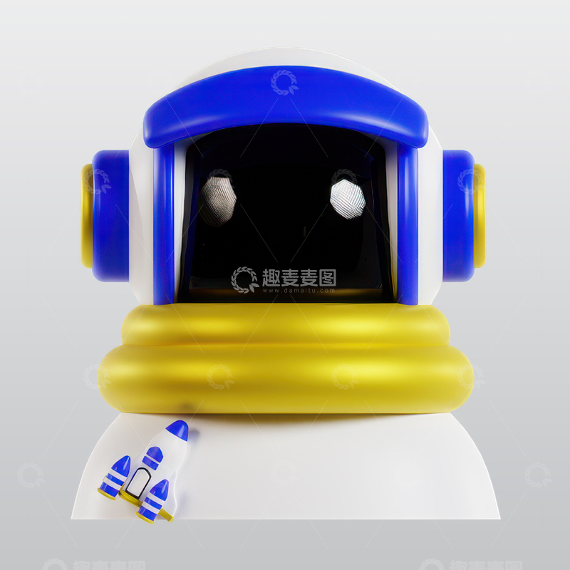 源文件下载【趣麦麦图】宇航员3D图标blend模型图标海报素材12