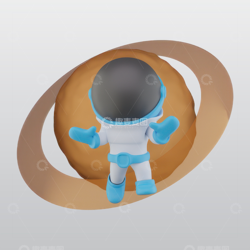 源文件下载【趣麦麦图】宇航员3D图标blend模型图标海报素材40