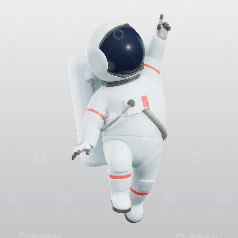 源文件下载【趣麦麦图】宇航员漂浮在太空3D插图blend模型2
