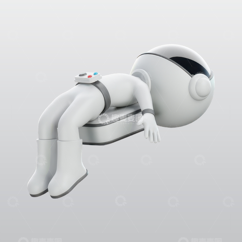 源文件下载【趣麦麦图】宇航员漂浮在太空3D插图blend模型3