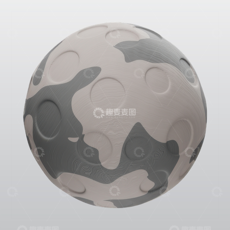 源文件下载【趣麦麦图】月球3D插画blend模型图标海报素材
