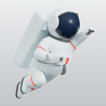 宇航员超级英雄飞行3D插图blend模型