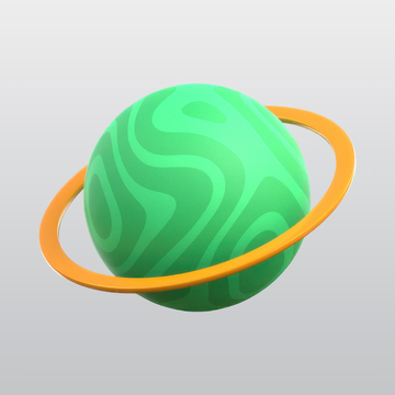 卡通星球3D插画blend模型图标素材1