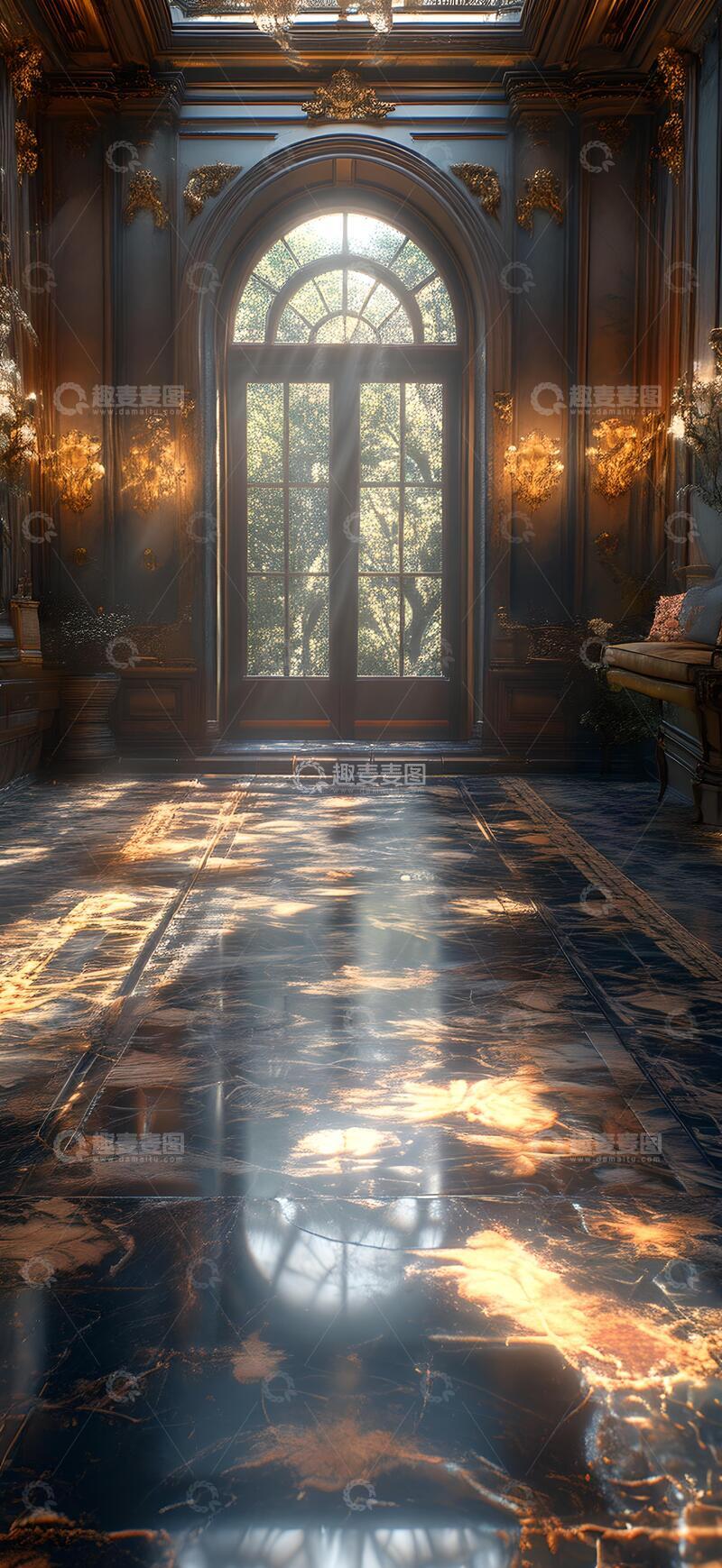 高清大图下载【趣麦麦图】3D渲染室内背景