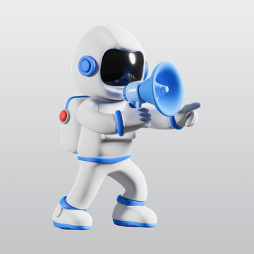 宇航员使用扩音器3D插图blend模型