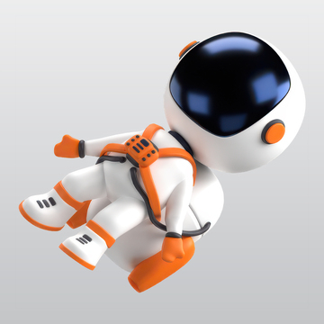 宇航员漂浮3D插图blend模型图标海报